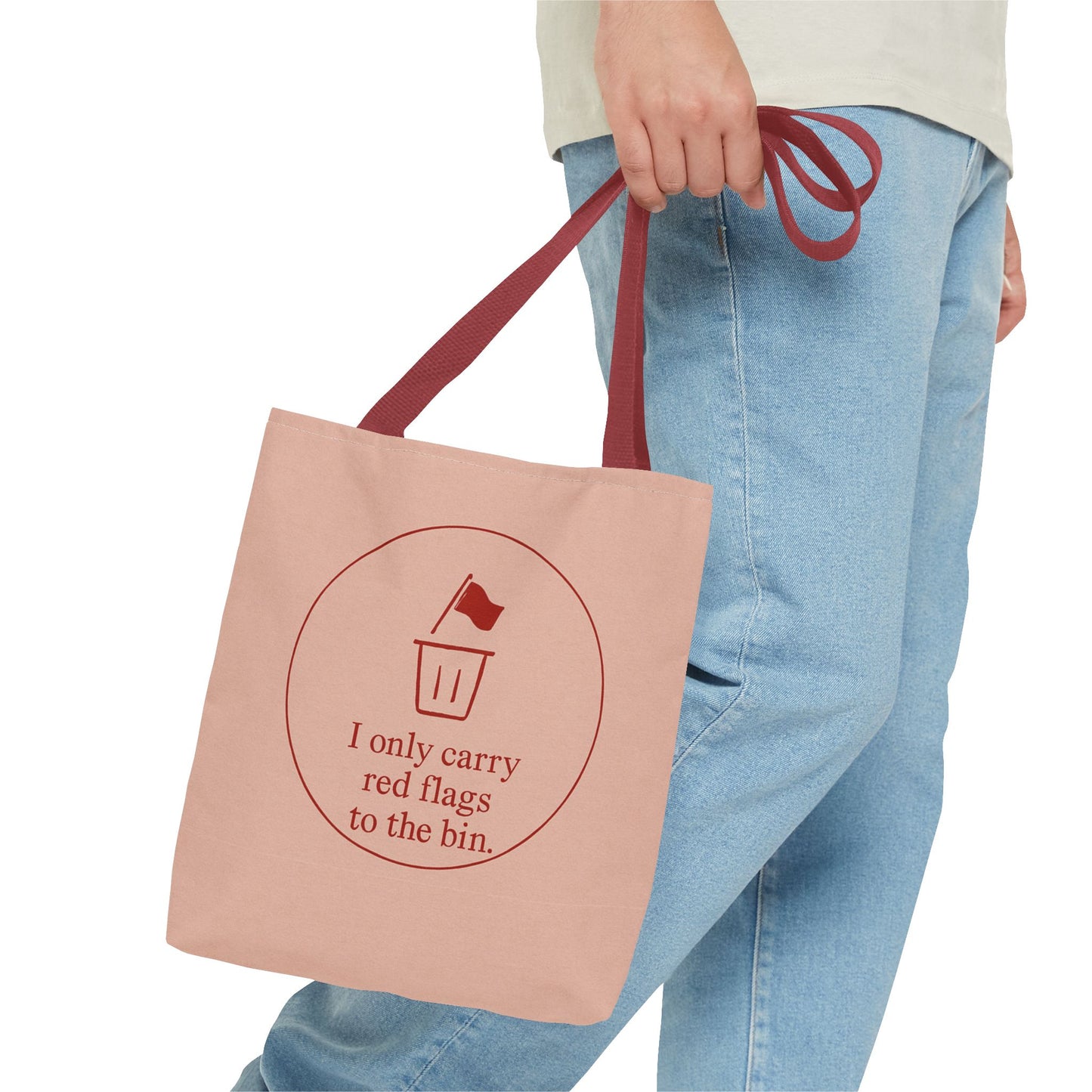 I Only Carry Red Flags to the Bin Tote Bag, Fun Shopping Bag, Quirky Gift for Friends, Eco-Friendly Tote, Cute Carryall for Everyday Use