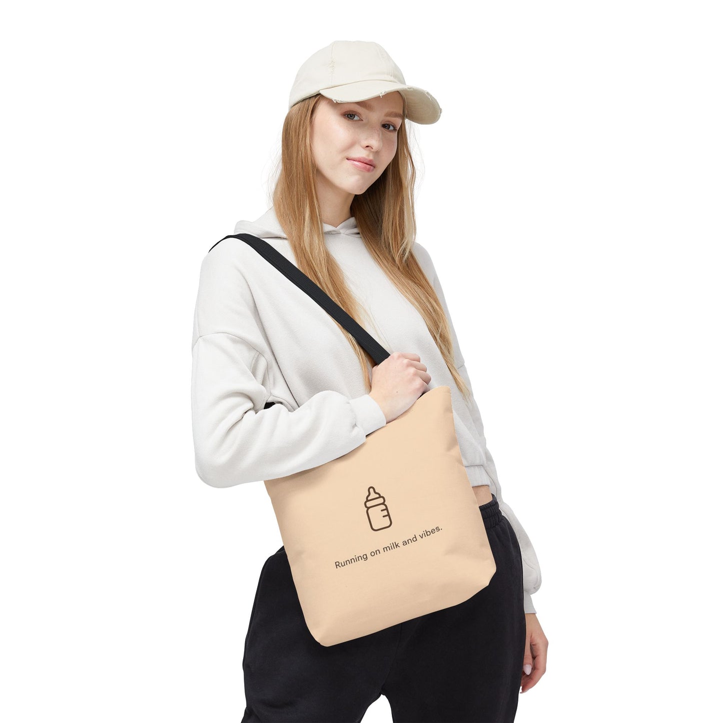 Milk and Vibes Tote Bag, Cute Grocery Bag, Baby Shower Gift, Eco-Friendly Shopping Bag, Laundry Tote, Everyday Carryall
