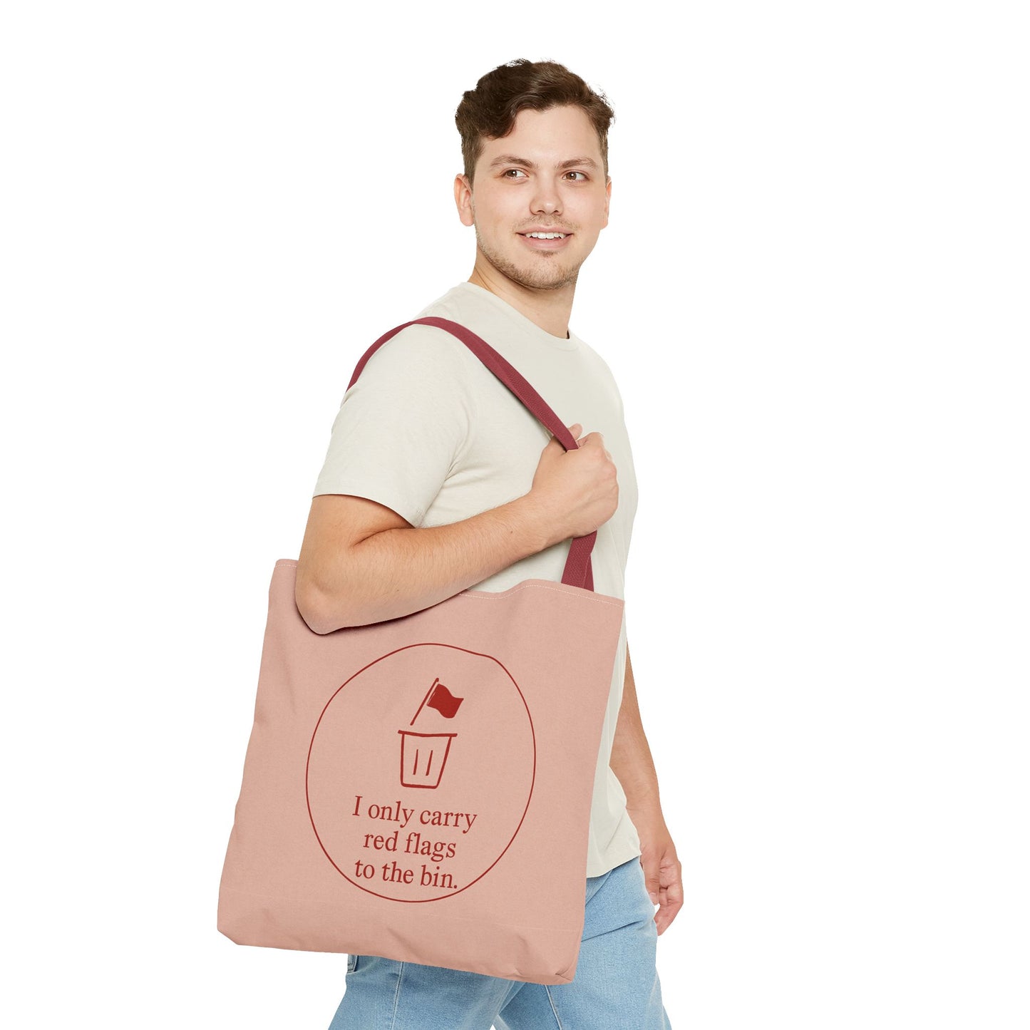 I Only Carry Red Flags to the Bin Tote Bag, Fun Shopping Bag, Quirky Gift for Friends, Eco-Friendly Tote, Cute Carryall for Everyday Use