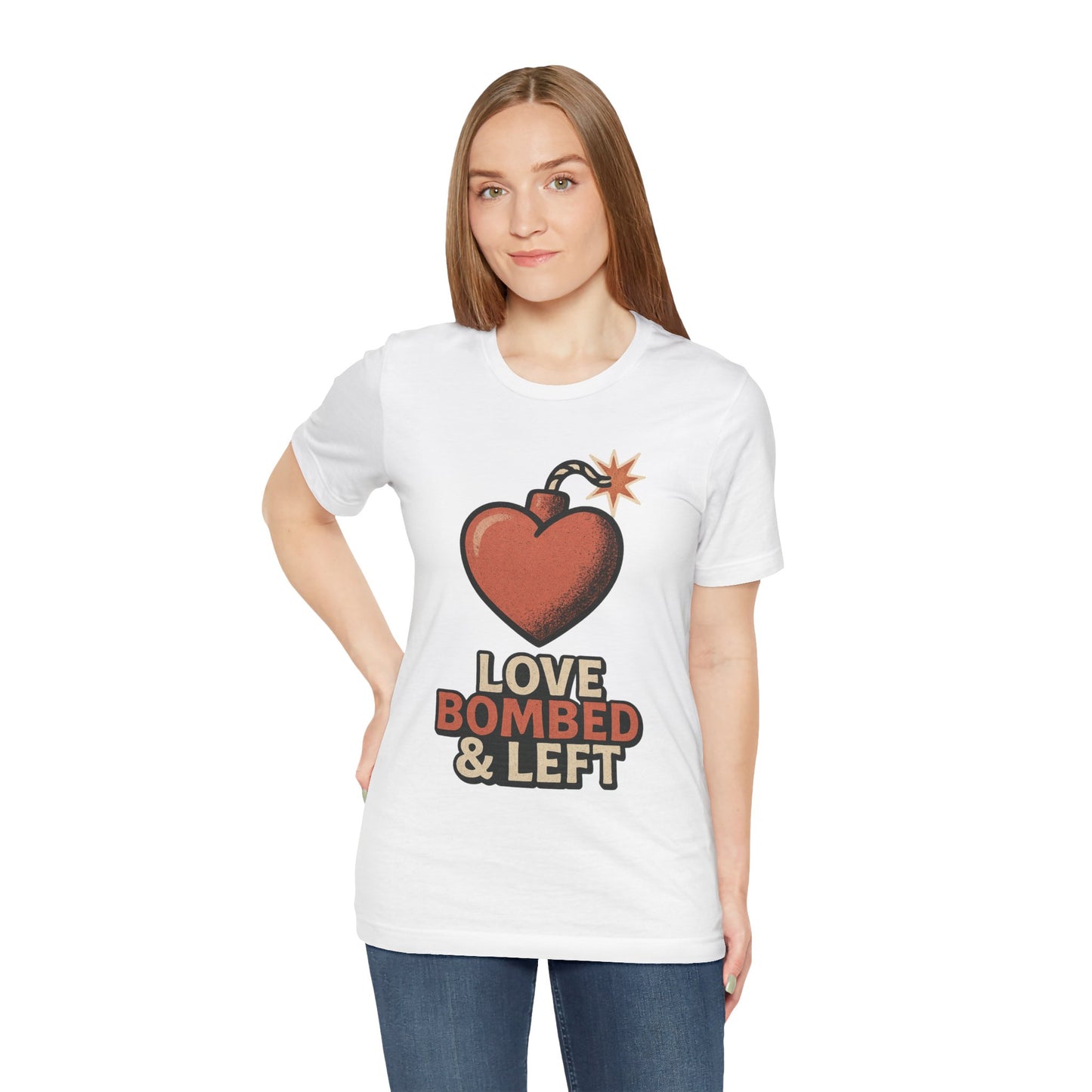 Love Bombed & Left – Red Flag Diaries Tee