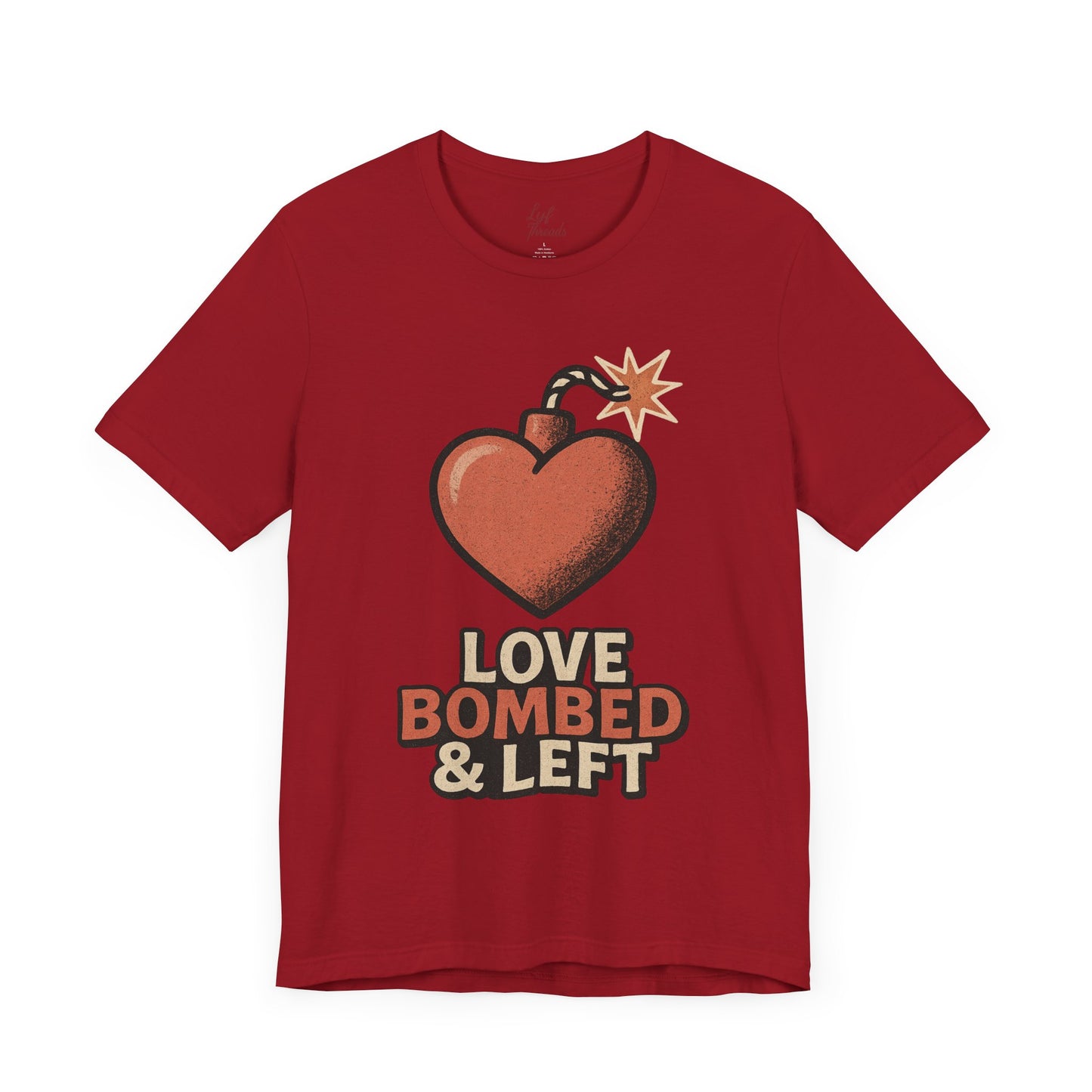 Love Bombed & Left – Red Flag Diaries Tee