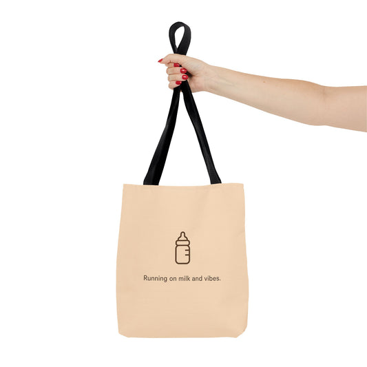 Milk and Vibes Tote Bag, Cute Grocery Bag, Baby Shower Gift, Eco-Friendly Shopping Bag, Laundry Tote, Everyday Carryall