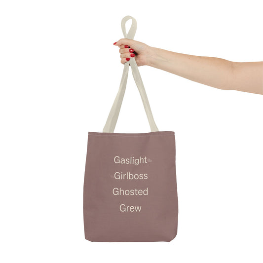 Gaslight. Girlboss. Ghosted. Grew. Empowerment Tote Bag | Trendy Eco-Friendly Carryall | Perfect Gift for Women | Everyday Use | Ideal for Shopping, Gym, Beach, and More