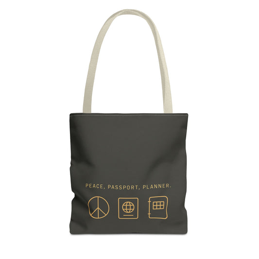 Peace Passport Planner Tote Bag