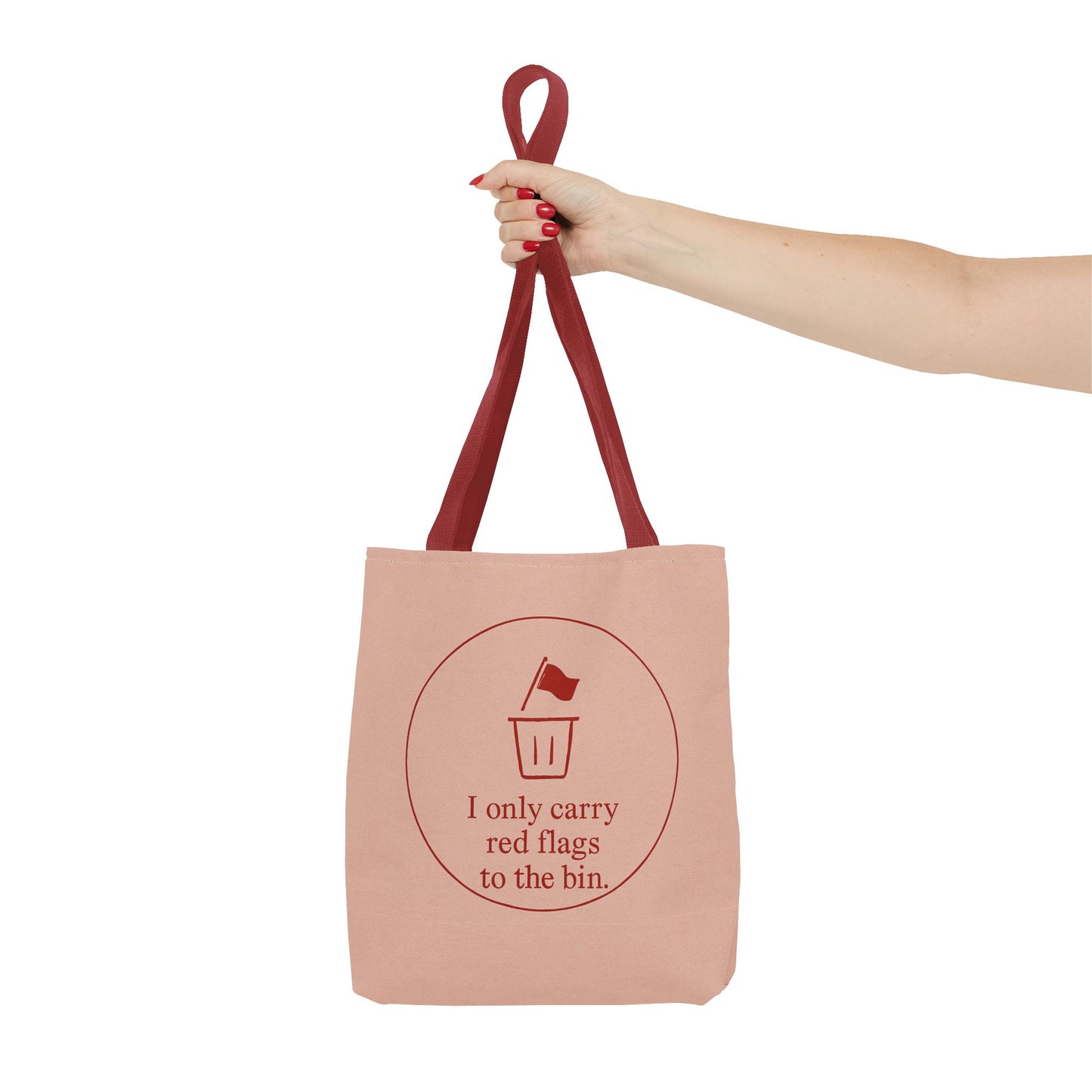 I Only Carry Red Flags to the Bin Tote Bag, Fun Shopping Bag, Quirky Gift for Friends, Eco-Friendly Tote, Cute Carryall for Everyday Use