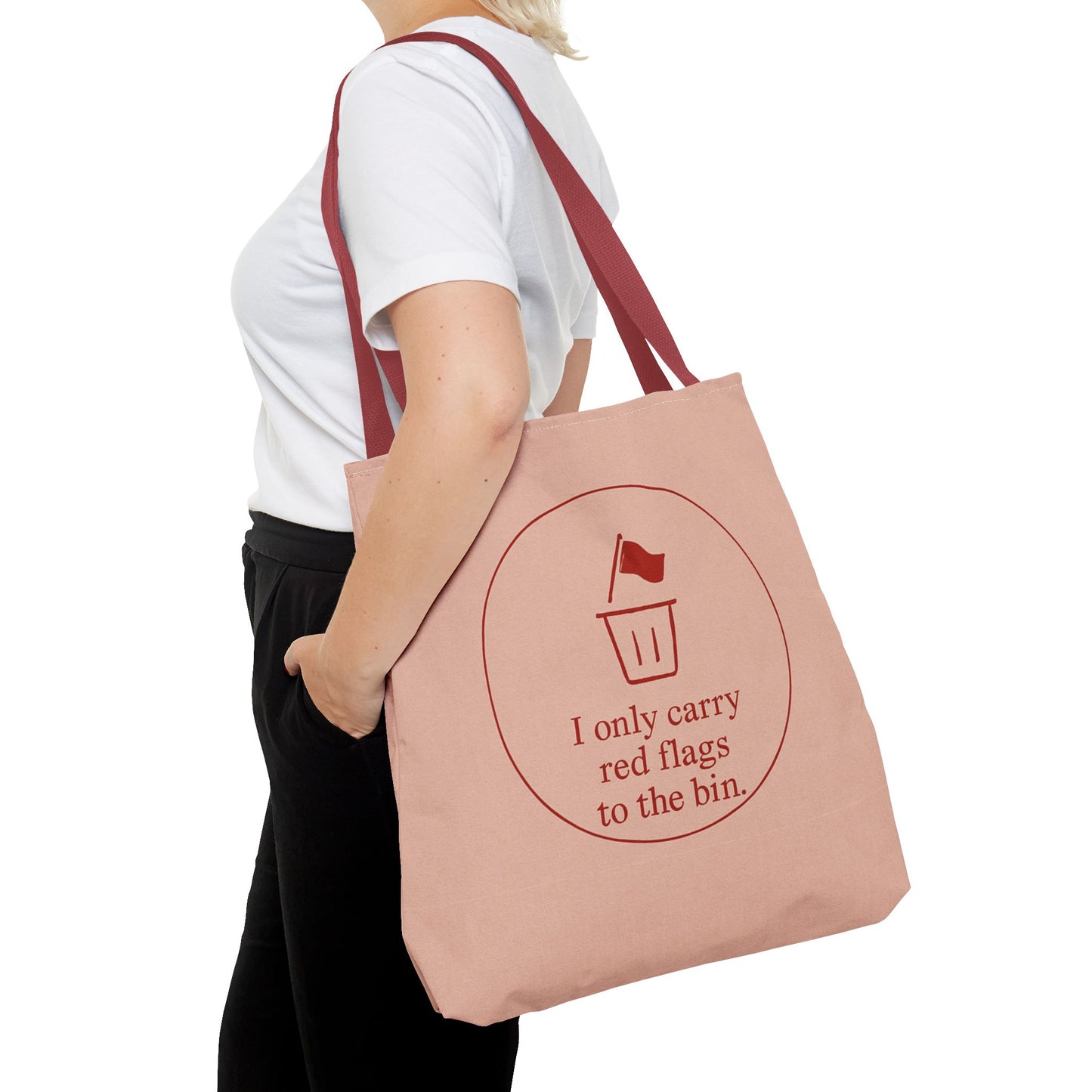 I Only Carry Red Flags to the Bin Tote Bag, Fun Shopping Bag, Quirky Gift for Friends, Eco-Friendly Tote, Cute Carryall for Everyday Use
